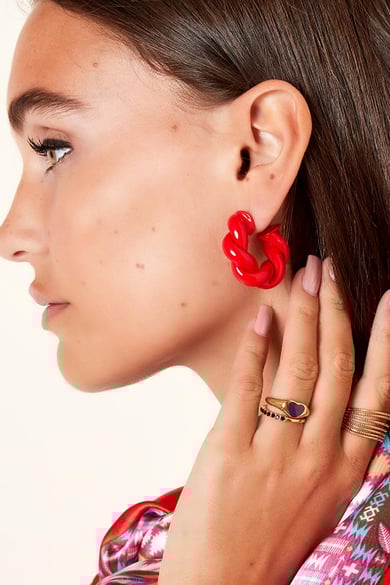 Twist-Ohrringe - #summergirls-Kollektion Rot Kupfer h5 Bild5